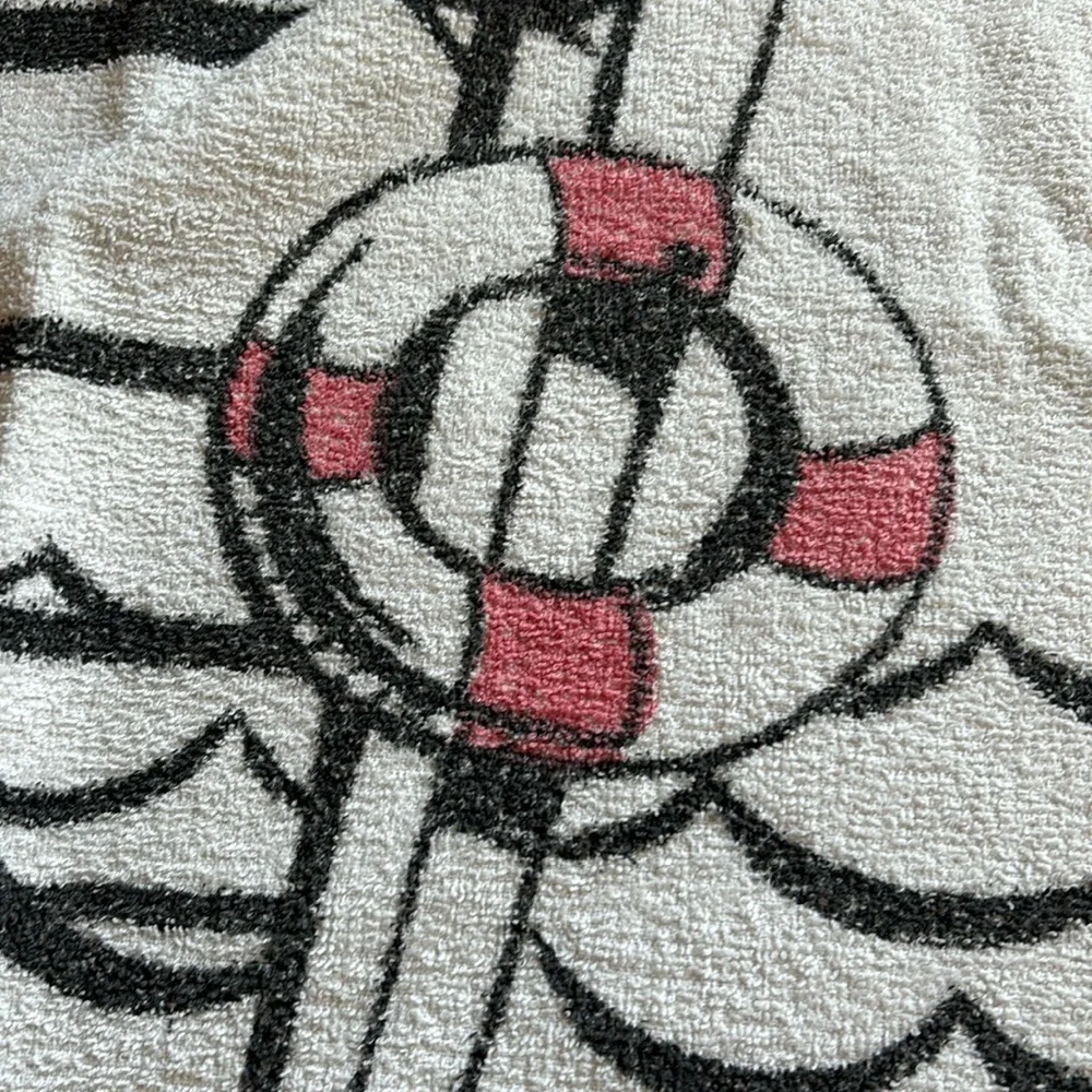 Vintage Beach Towel MCM Pop Art Beach Towel 60s Lord Gay Red and White